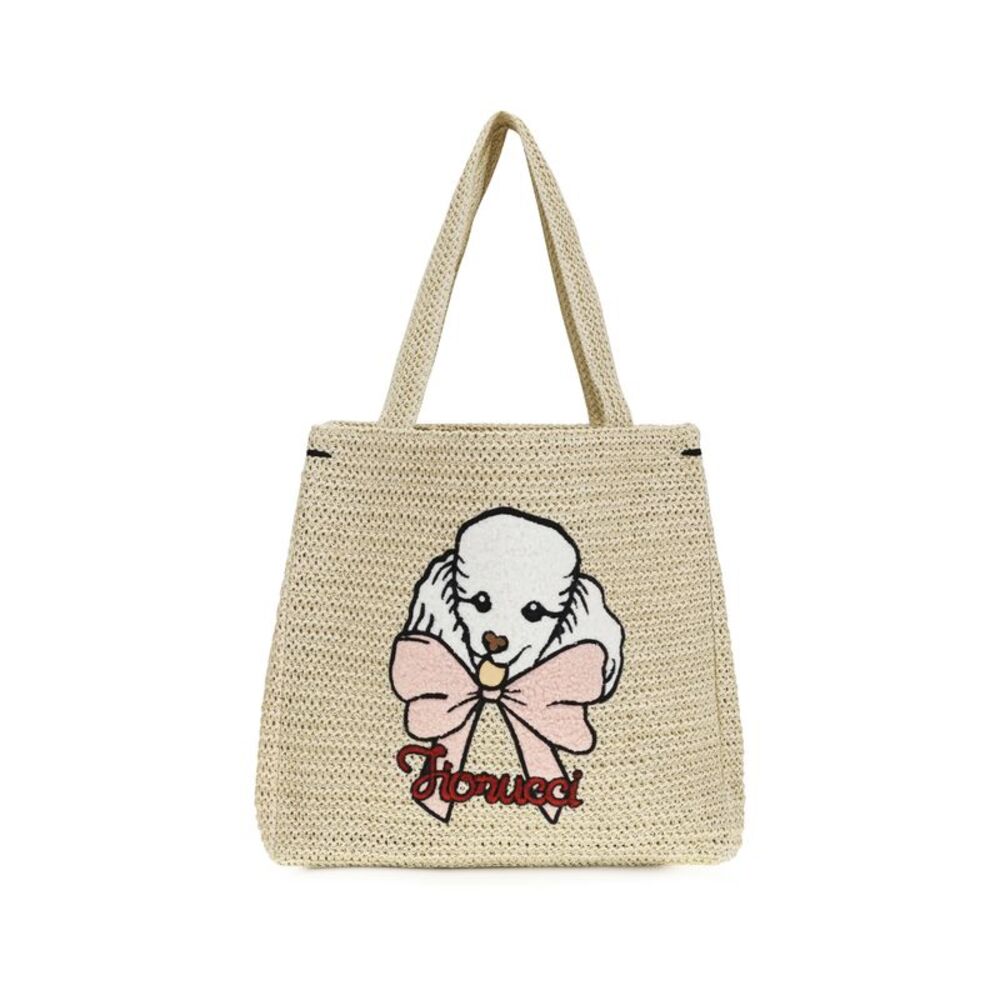 Fiorucci Women Raffia Tote Bag With Poodle